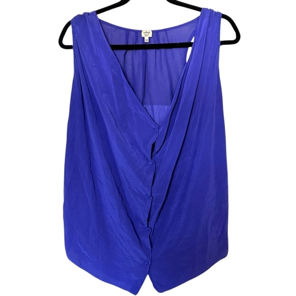 Wilfred Artizia Silk Button Front Drape Tank Top - Picture 1 of 5